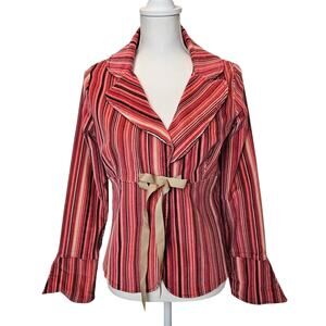 BeeBop & Wally Vintage RARE Corduroy Pink Multi Stripe Blazer Jacket Size Medium